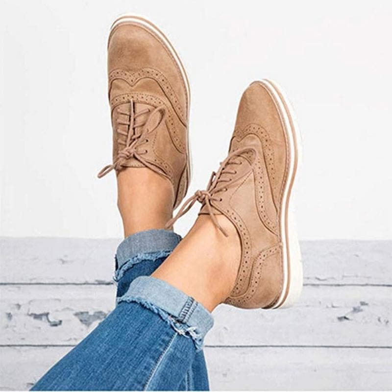 Suede Derby Shoes with Brogue Details