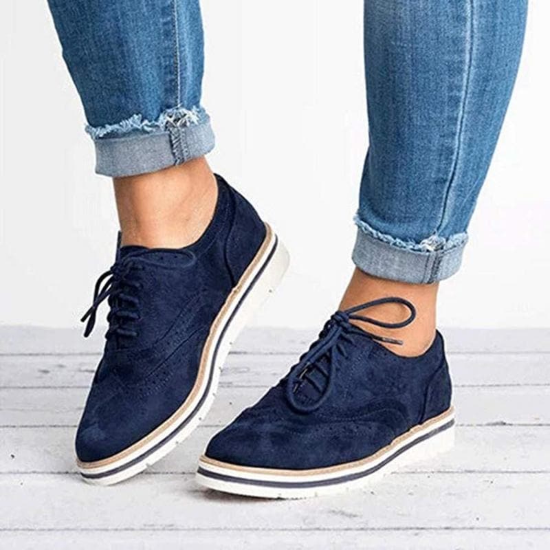 Suede Derby Shoes with Brogue Details