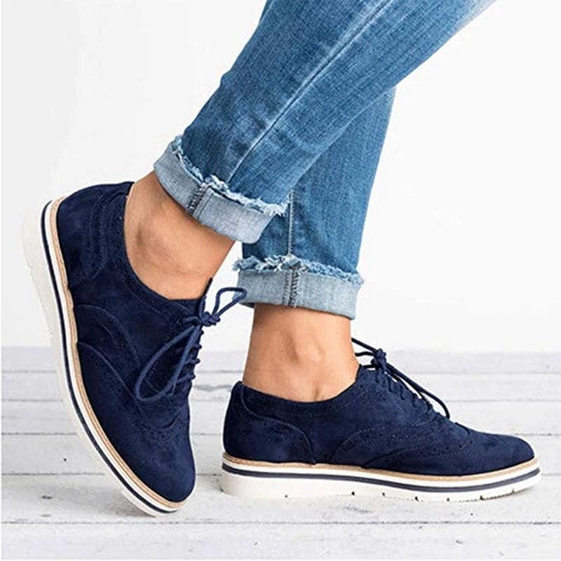 Suede Derby Shoes with Brogue Details