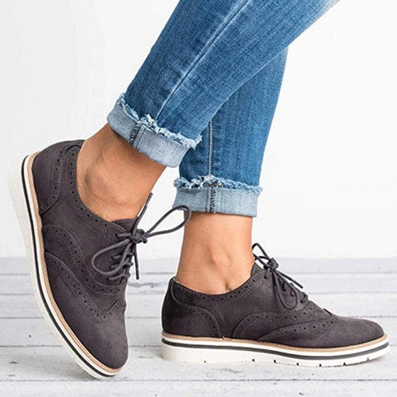 Suede Derby Shoes with Brogue Details