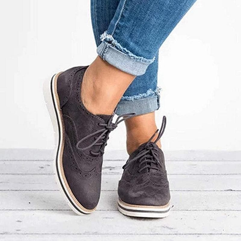 Suede Derby Shoes with Brogue Details