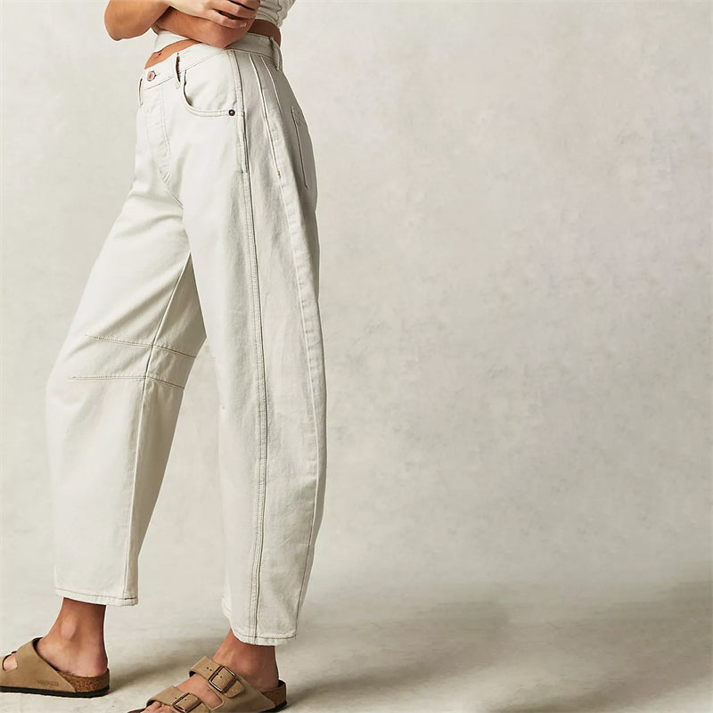 High-Waist Barrel Leg Relaxed Jeans