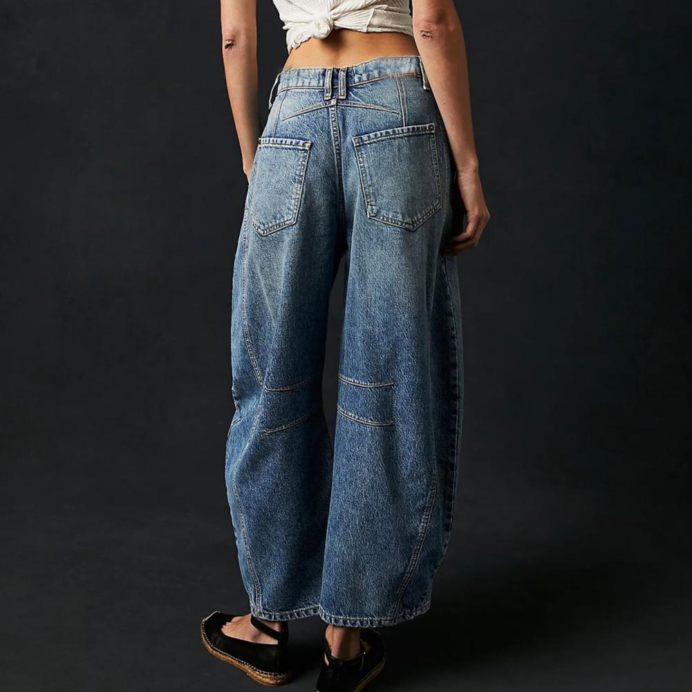 High-Waist Barrel Leg Relaxed Jeans