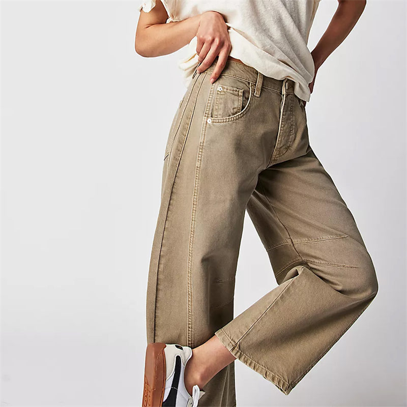 High-Waist Barrel Leg Relaxed Jeans