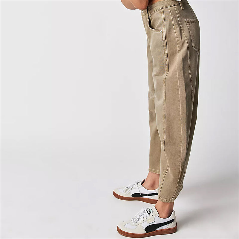 High-Waist Barrel Leg Relaxed Jeans