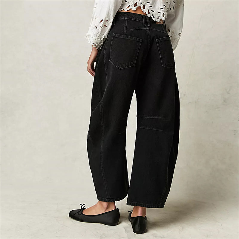 High-Waist Barrel Leg Relaxed Jeans
