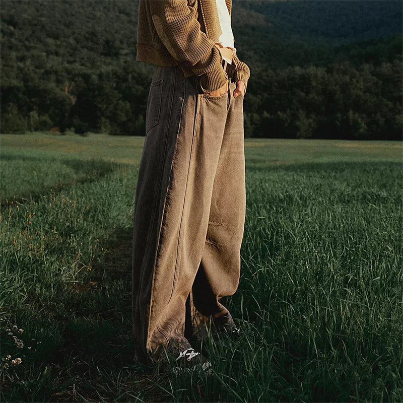 High-Waist Barrel Leg Relaxed Jeans