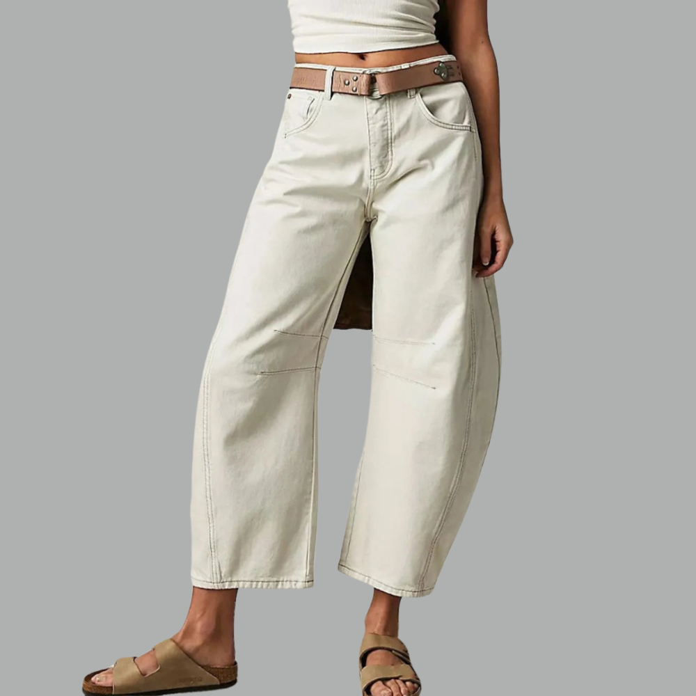 High-Waist Barrel Leg Relaxed Jeans