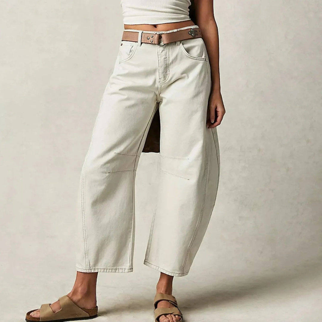 High-Waist Barrel Leg Relaxed Jeans