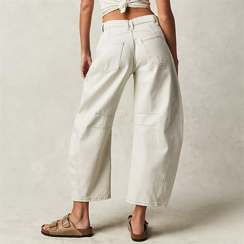 High-Waist Barrel Leg Relaxed Jeans