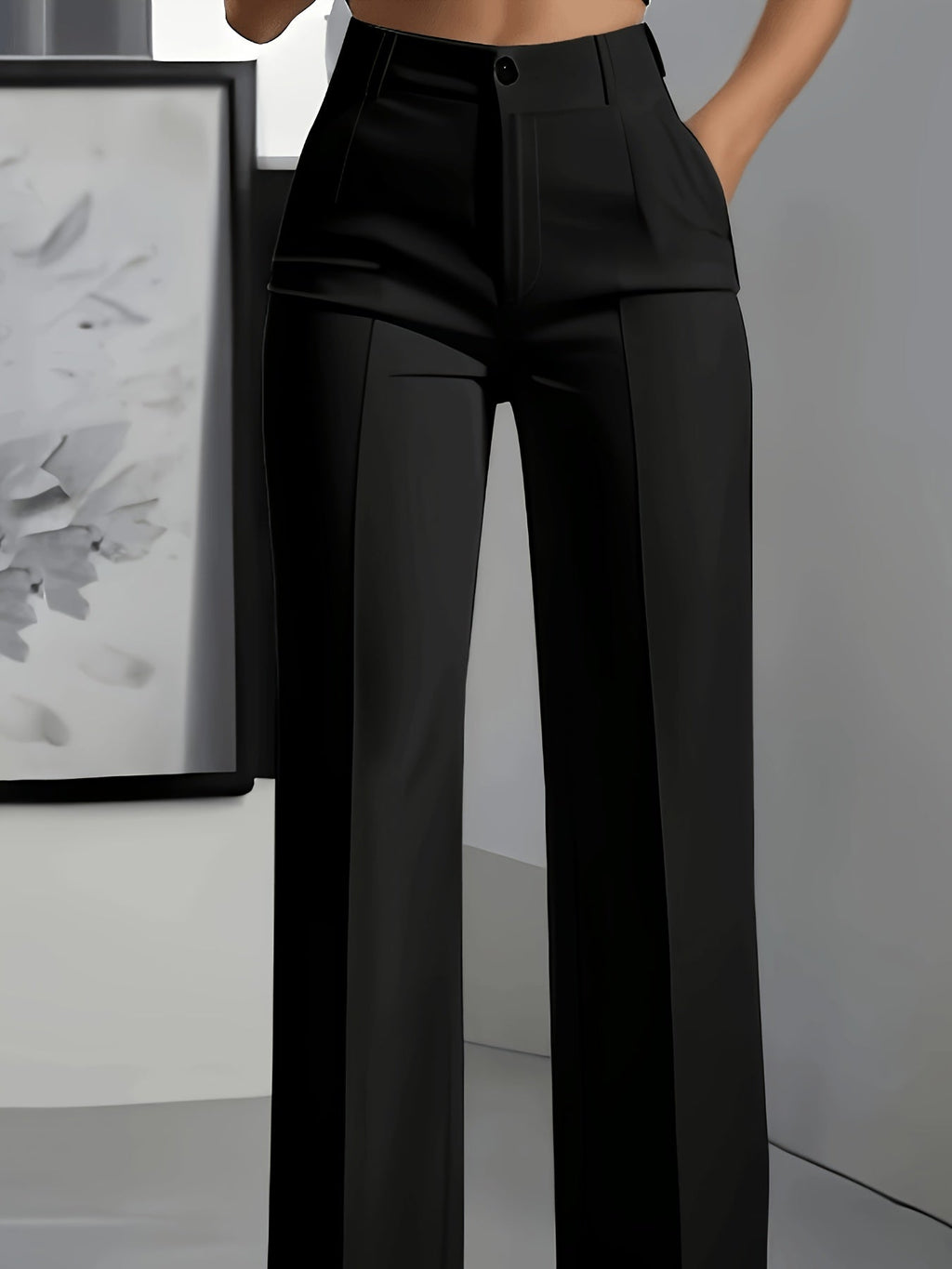 White tailored high-rise wide-leg Trousers