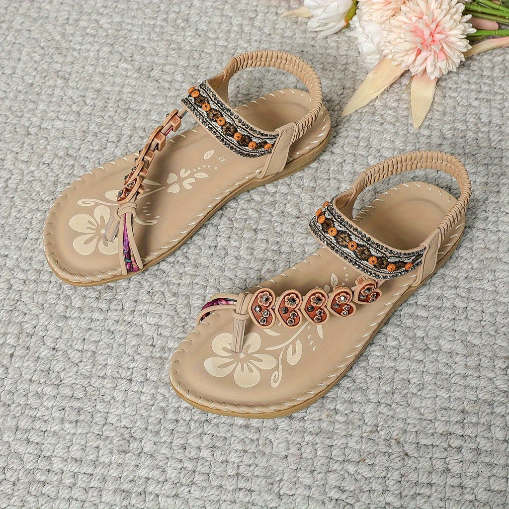 Women's adjustable strap sandals in caramel, sole view
