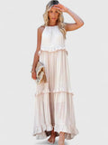 Sleeveless Ruffle Detail Maxi Dress