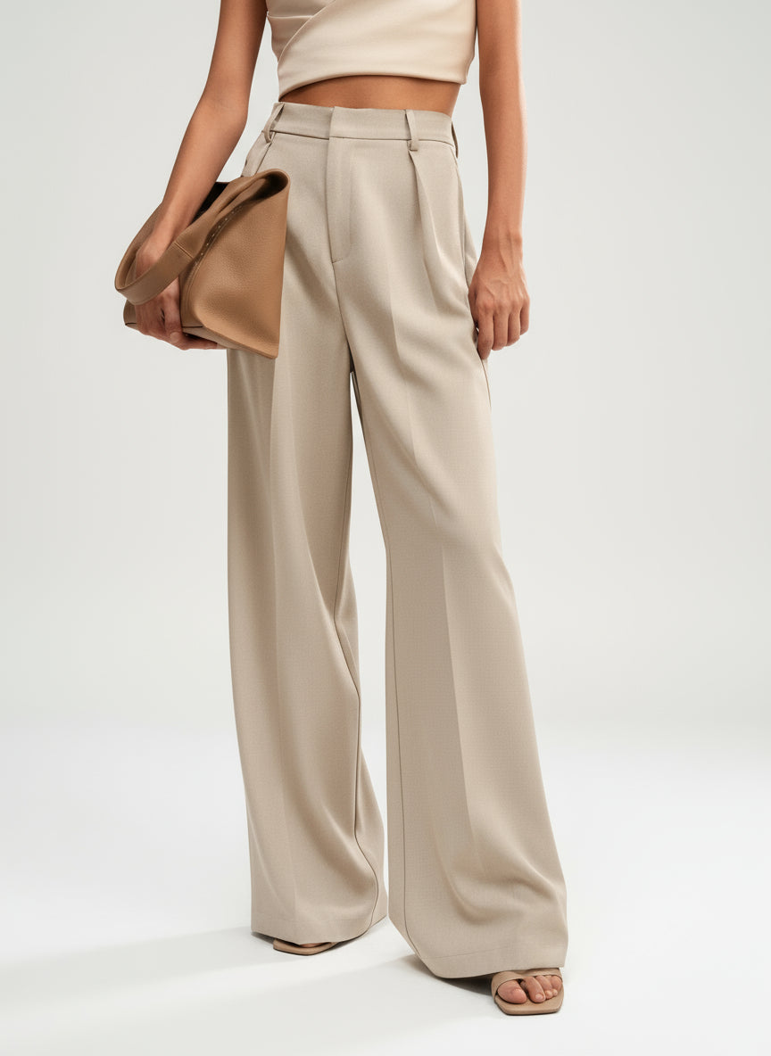 Riviera High Waist Wide Leg Tailored Trousers