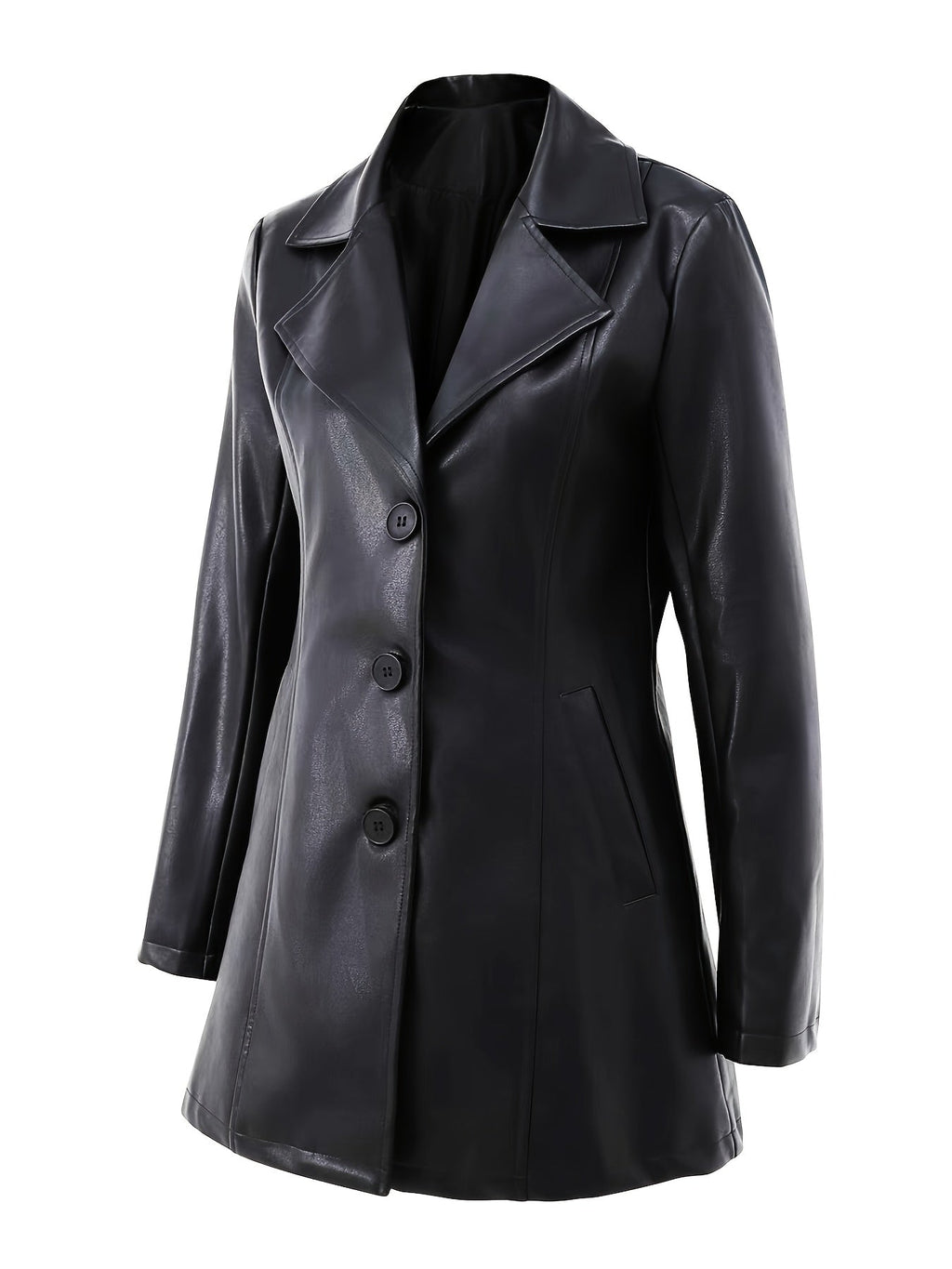 Black mid-length A-line Coat