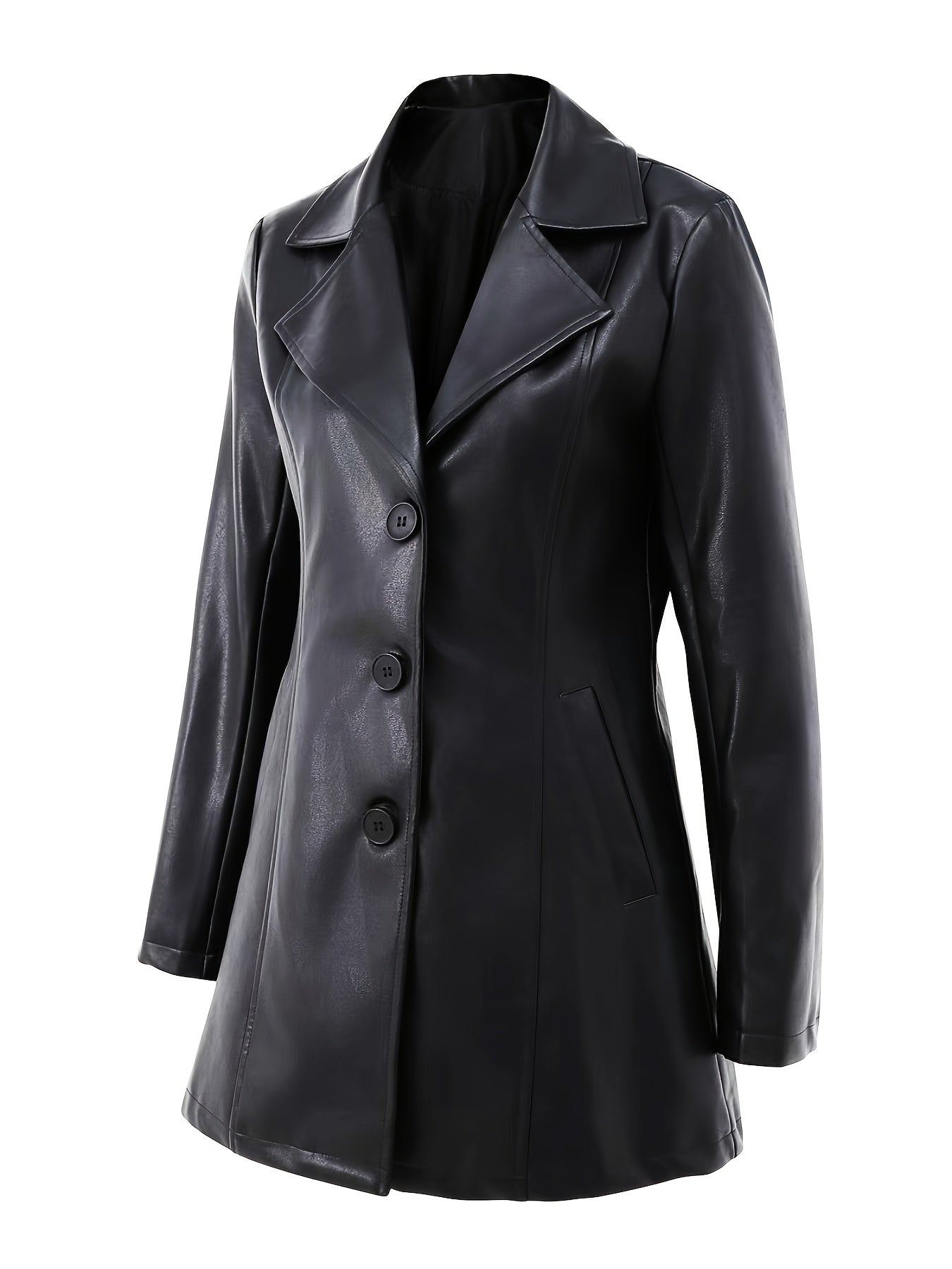 Black mid-length A-line Coat