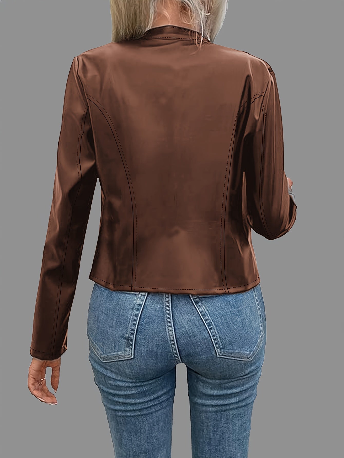 Loess Ochre zip-up jacket, back view