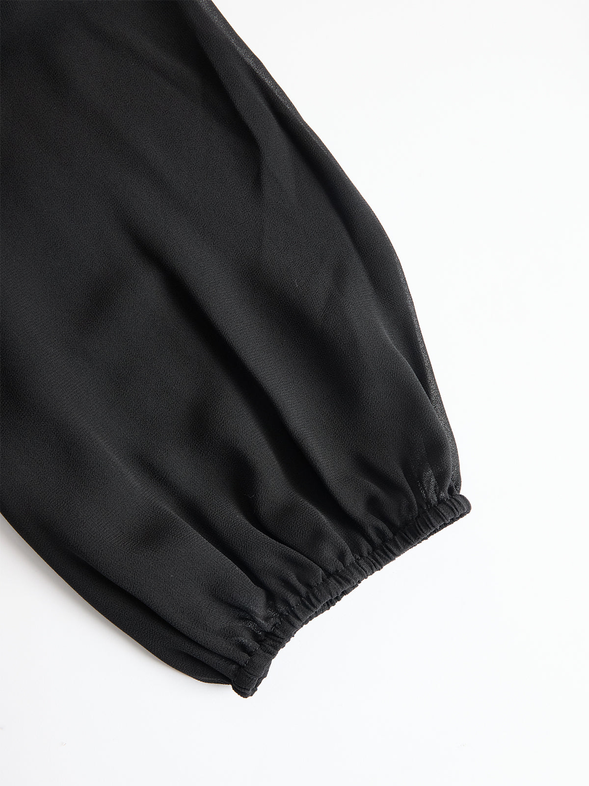 High-Neck Puff Sleeve Jumpsuit with Wide Leg