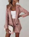 Pink Blazer Mini Skirt Co-ord Set, front view