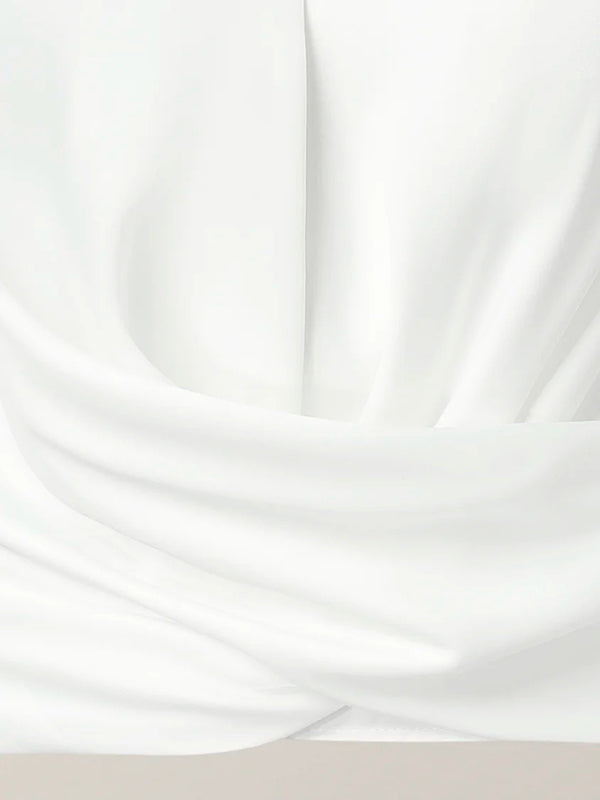 Zip-Front V-Neck Blouse