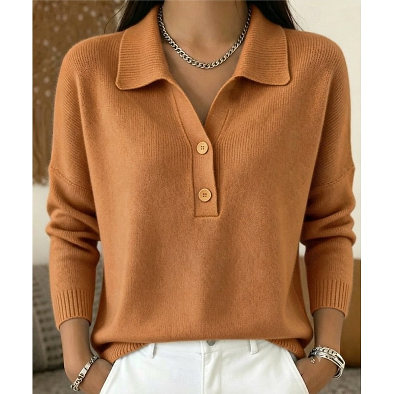 Refined Collared Button Jumper