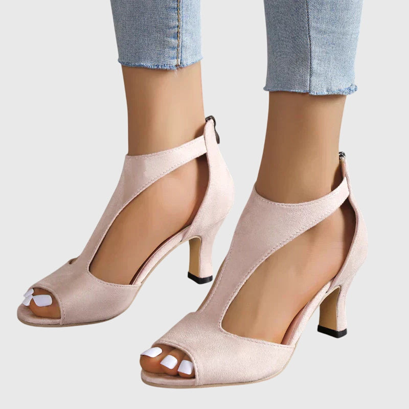 Women's cushioned support block heels for all-day wear