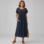 Margaret elegant midi dress for women, front view