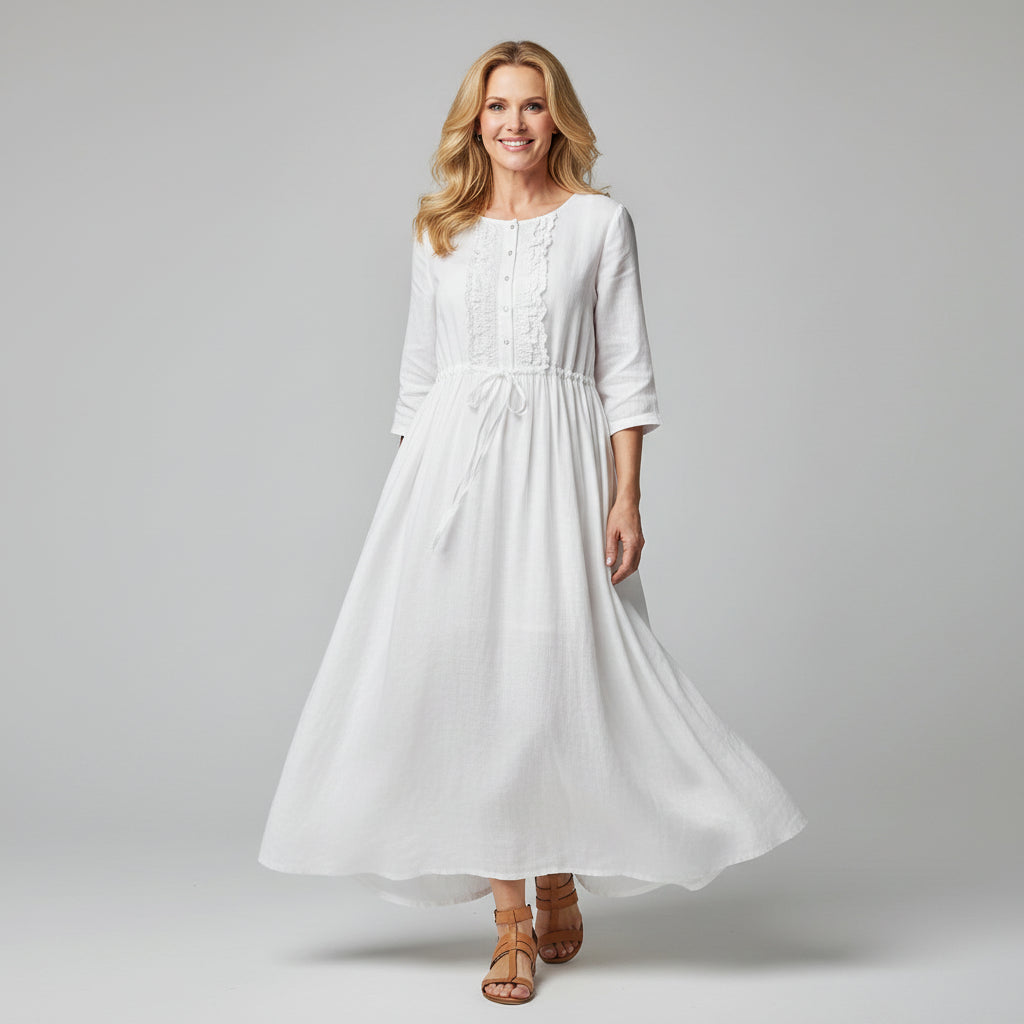 Elowen - Graceful Lace Detail Maxi Dress