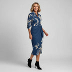 Luna summer midi dress, full length view