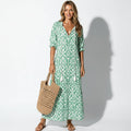 Riley floral maxi dress for women, front view