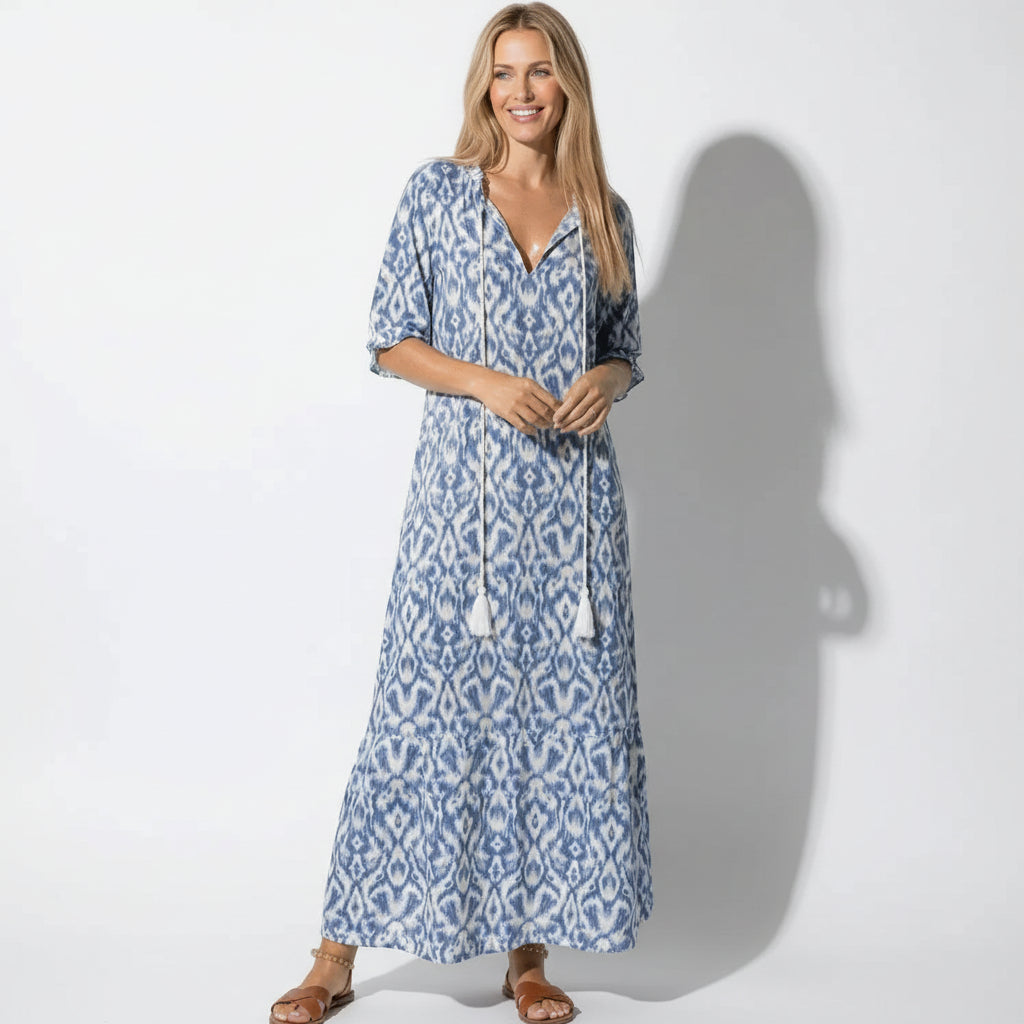 Riley elegant summer maxi dress, full length view