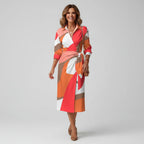 Luna stylish spring midi dress, side view