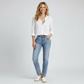Lavinia linen blouse for women, front view