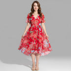 Celeste floral midi dress for women, front view