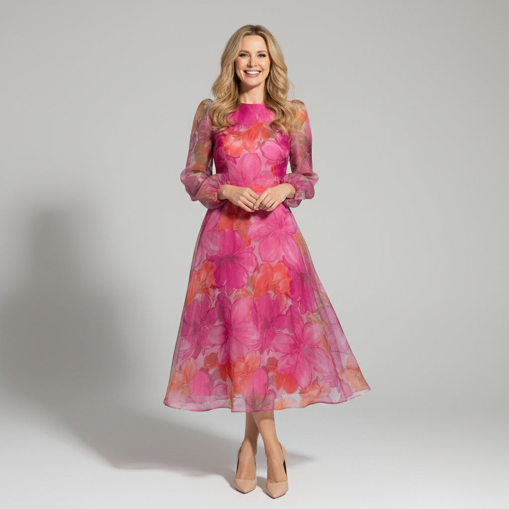 Aria - Women’s Elegant Floral Midi Dress