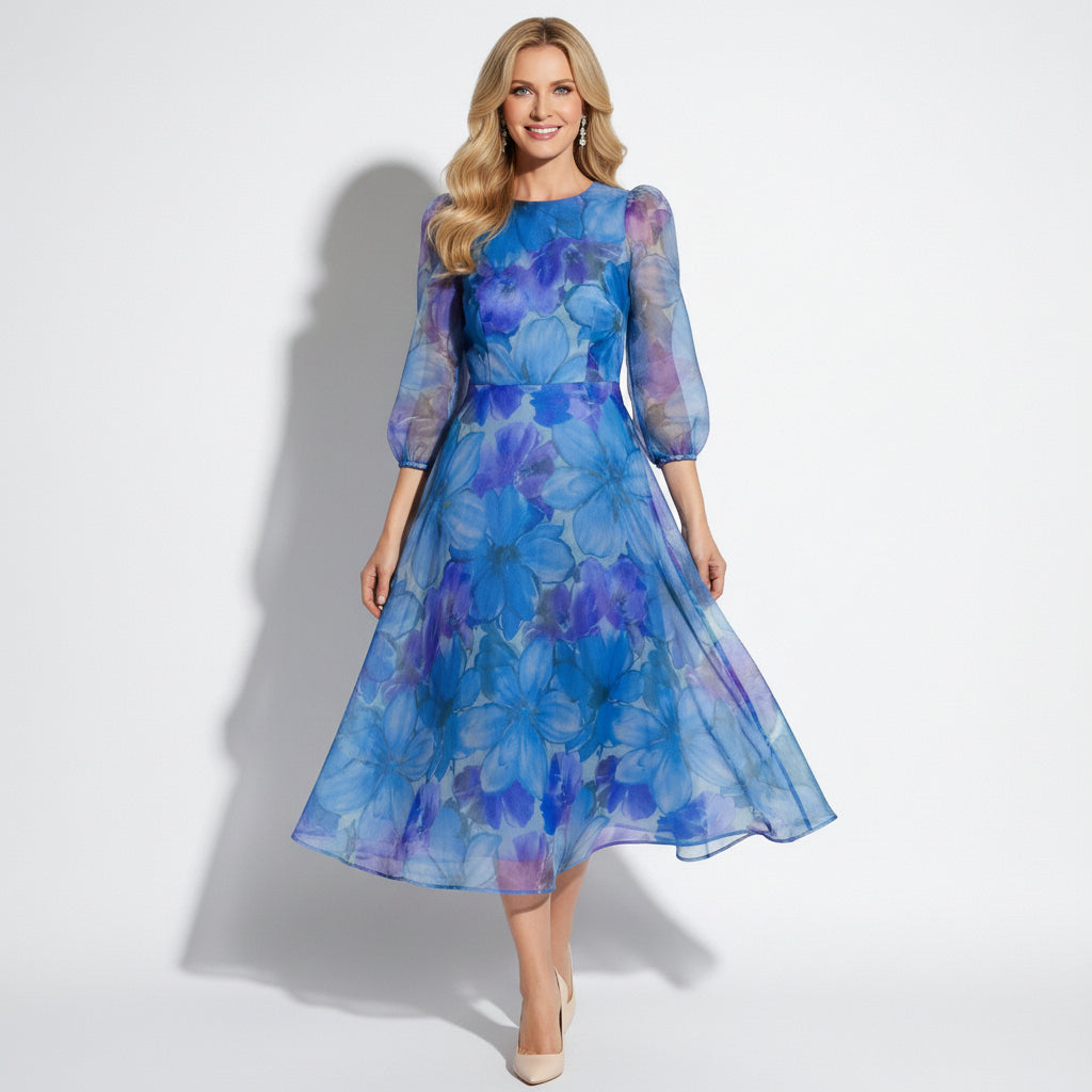 Aria - Women’s Elegant Floral Midi Dress