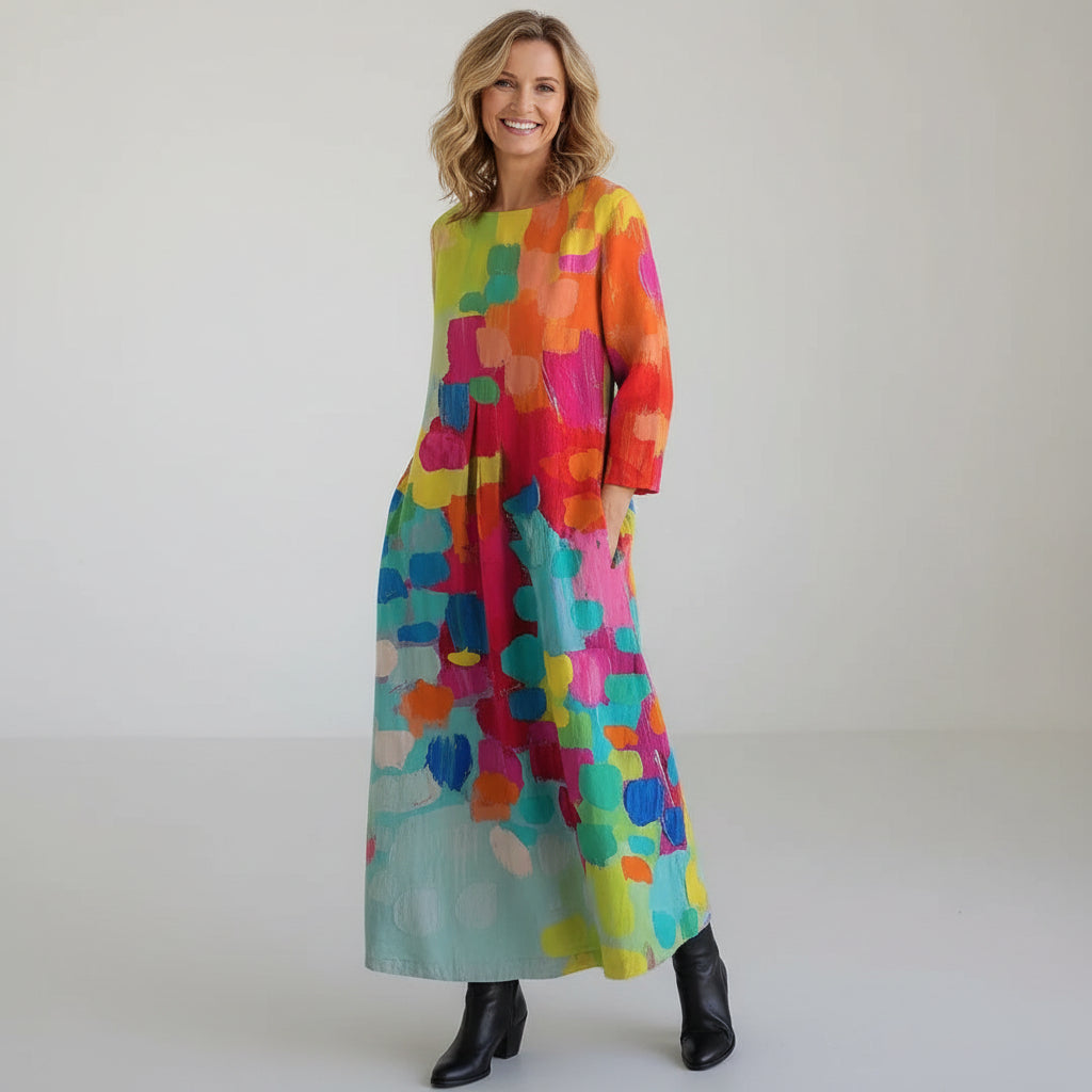 Lavinia - Artistic Flowy Maxi Dress