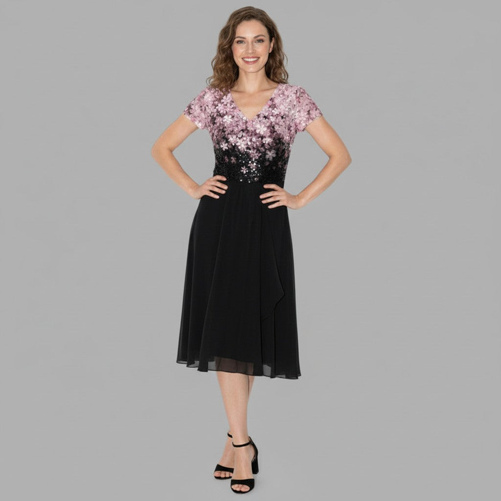 Kiara chiffon dress for women, front view