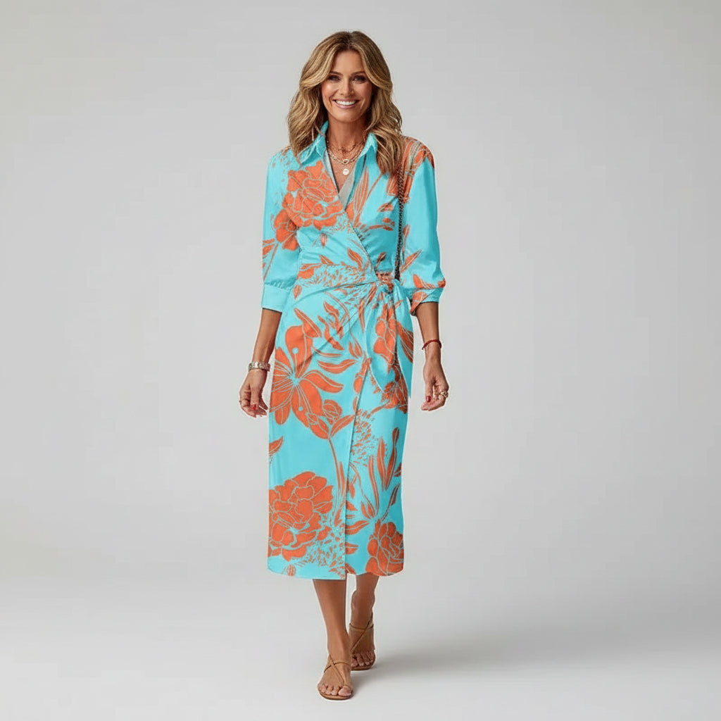 Luna midi dress styled for summer outing