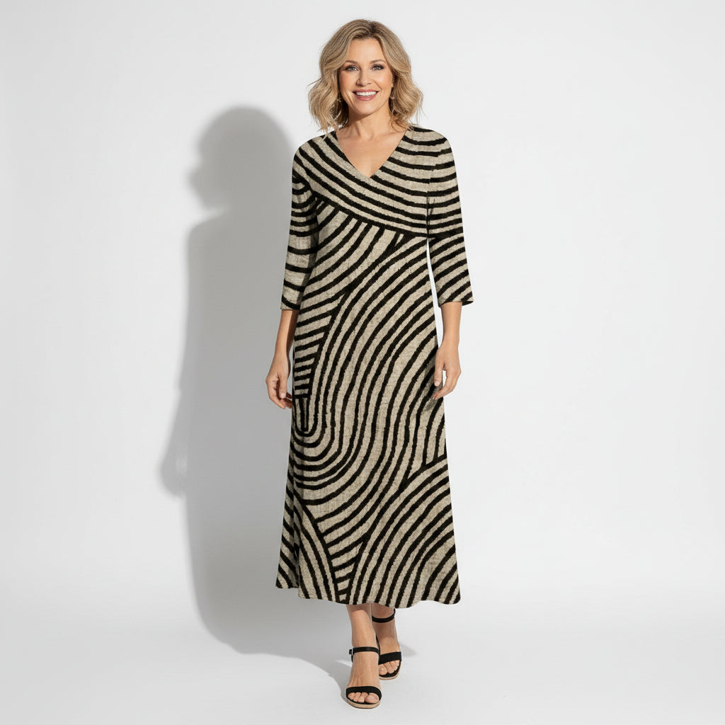 Amelia - Women’s Elegant Striped Maxi Dress