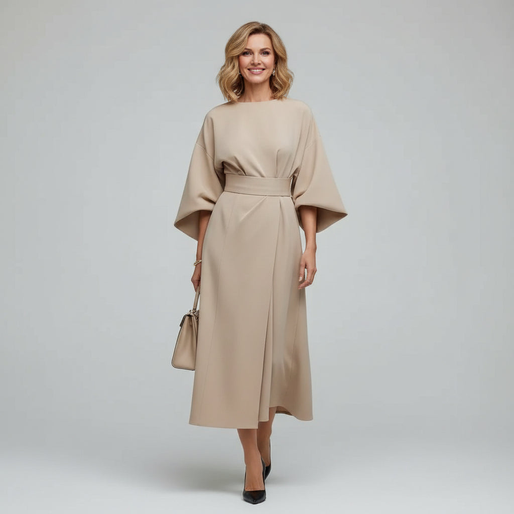 Eleanor - Elegant Belted Midi Dress