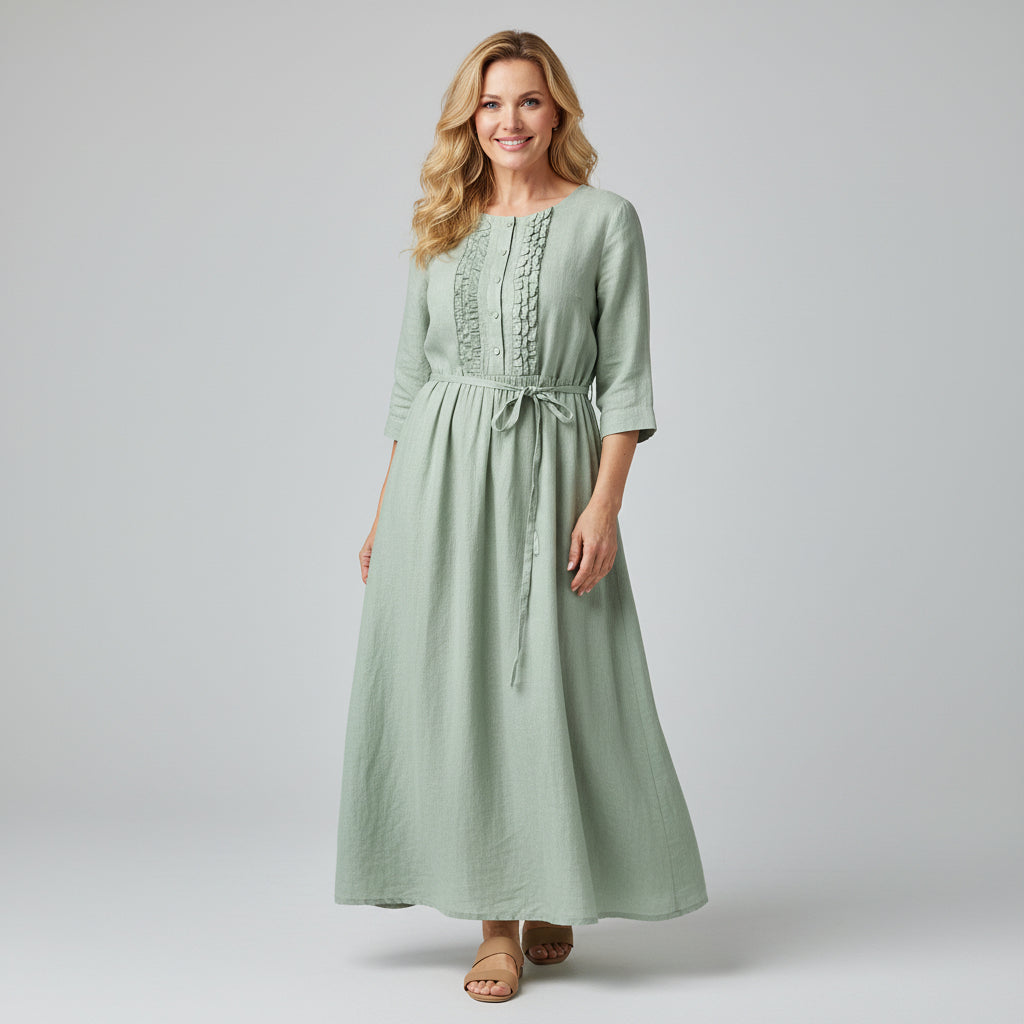 Elowen - Graceful Lace Detail Maxi Dress