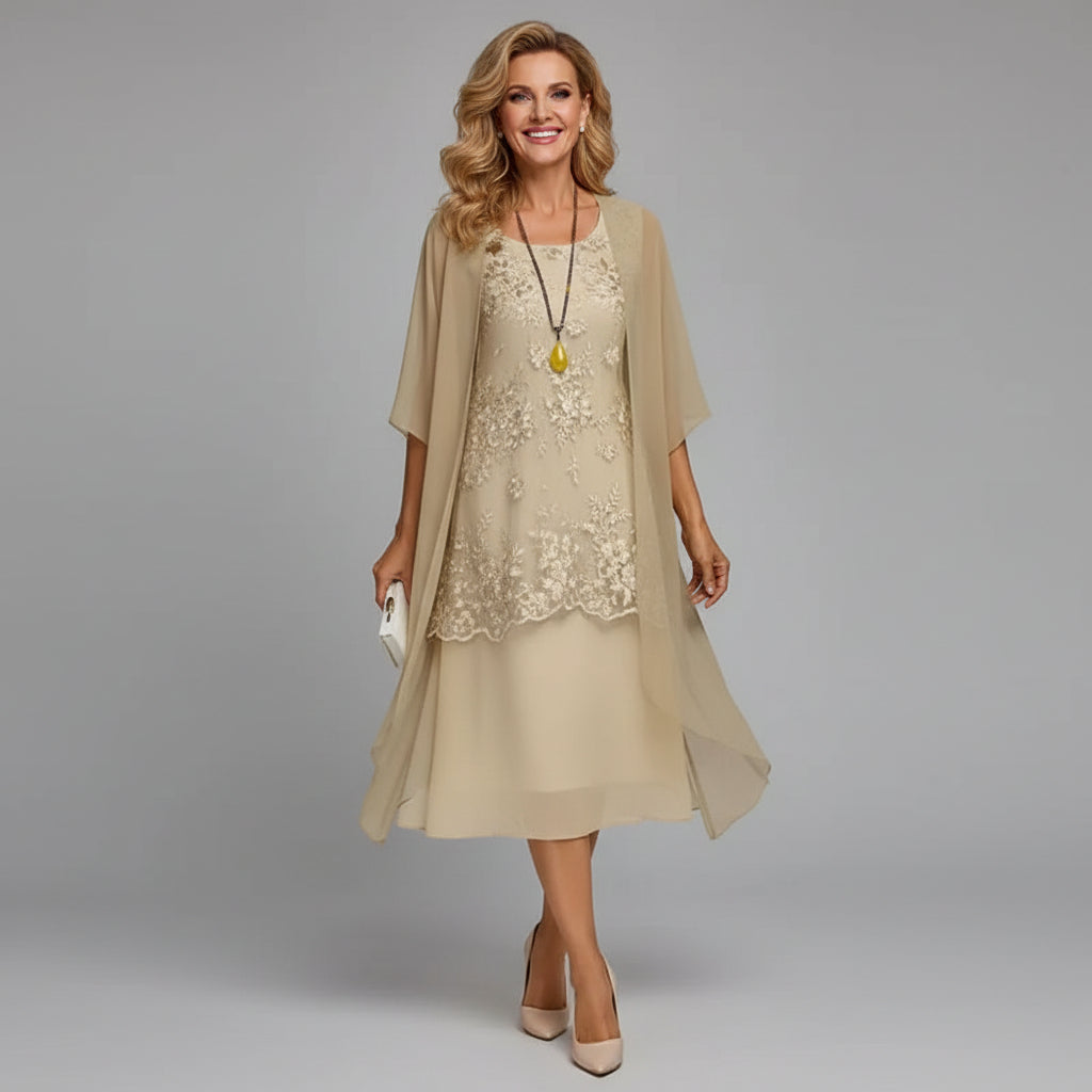 Anaya - Women’s Elegant Two-Piece Midi Dress