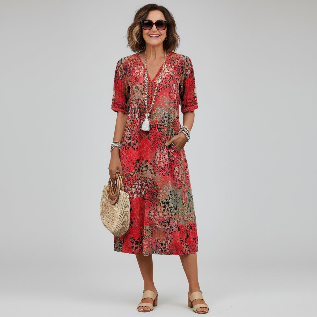 Isabella - Women’s Casual Floral Midi Dress