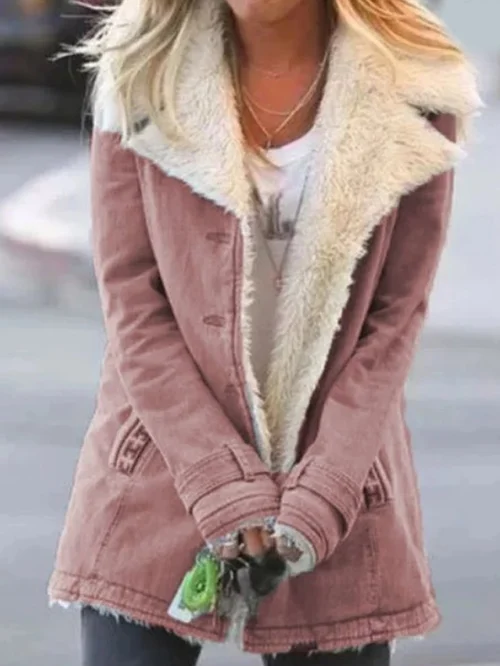Green green sherpa lined utility jacket with button front