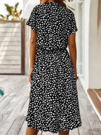 Light Print Flowing Midi Dress – Casual Summer