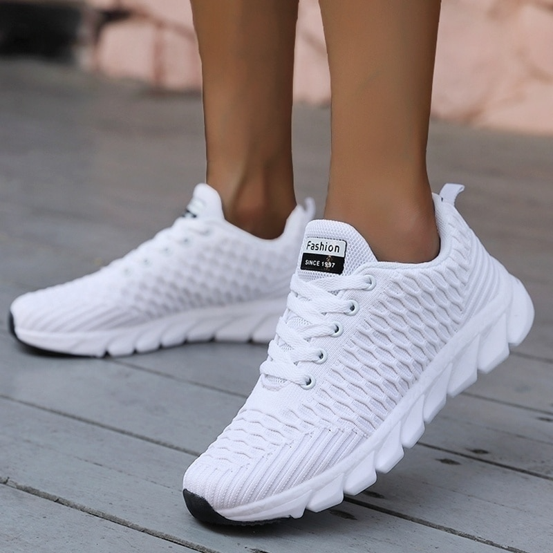 Women's everyday comfort trainers front view white