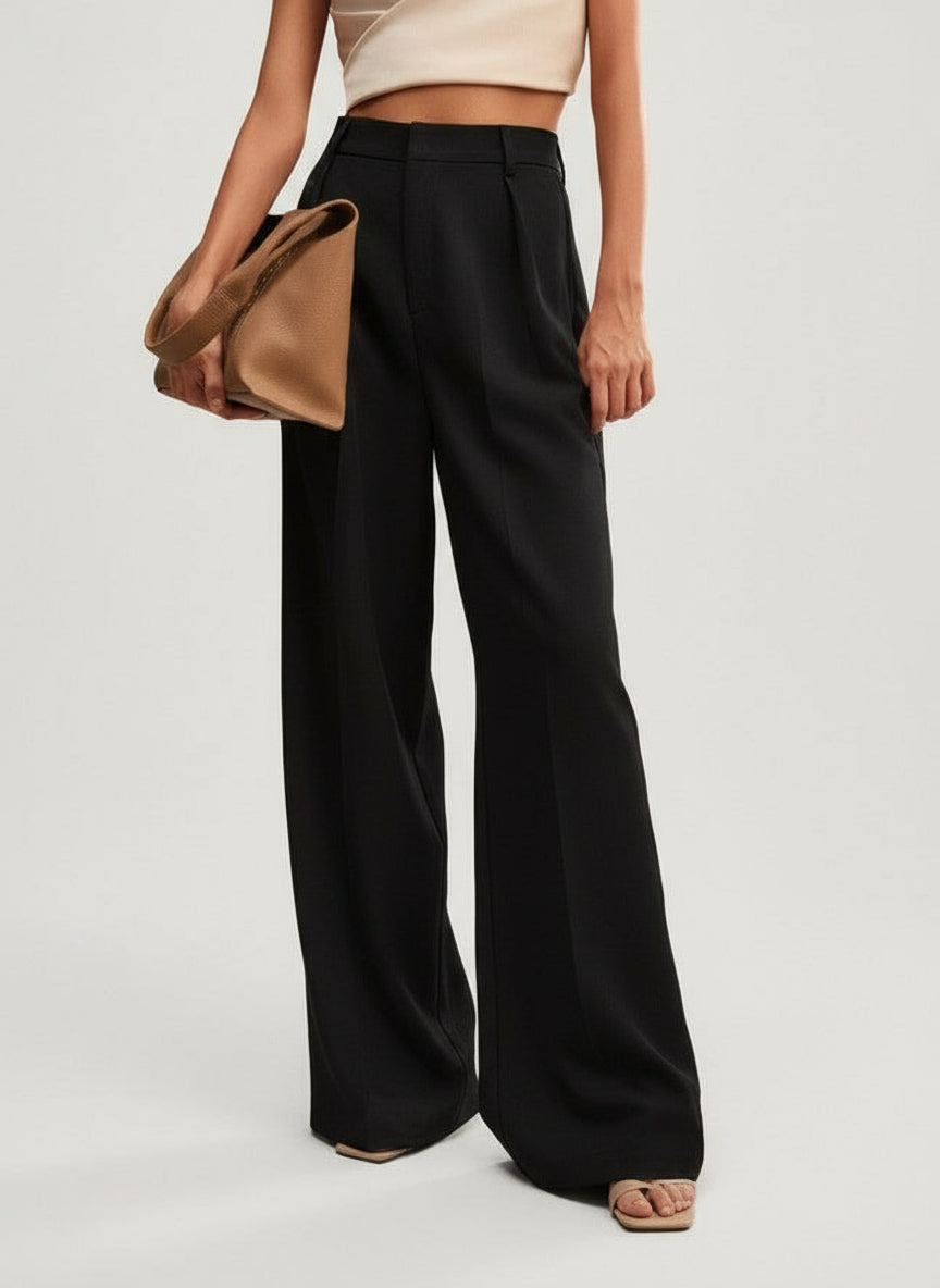 Riviera High Waist Wide Leg Tailored Trousers
