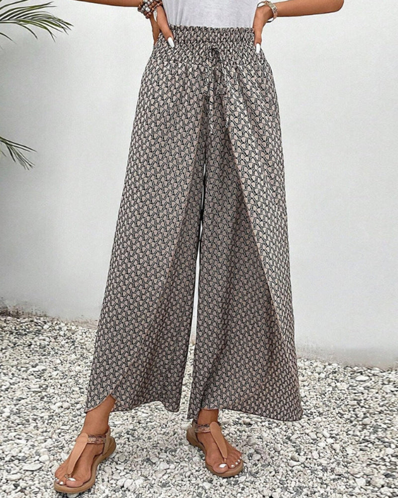 Women’s Smocked Waist Palazzo Trousers