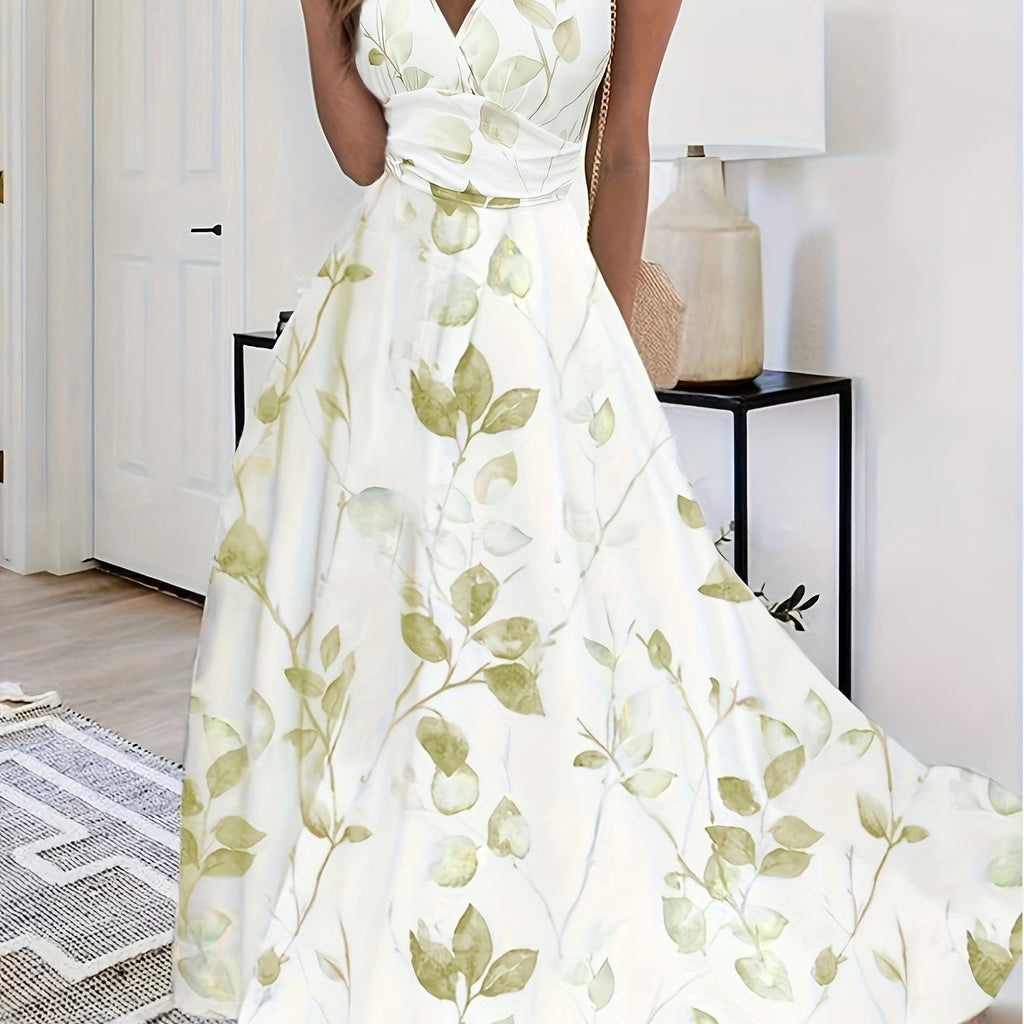 Short Sleeve Printed Floral Summer Midi Dress